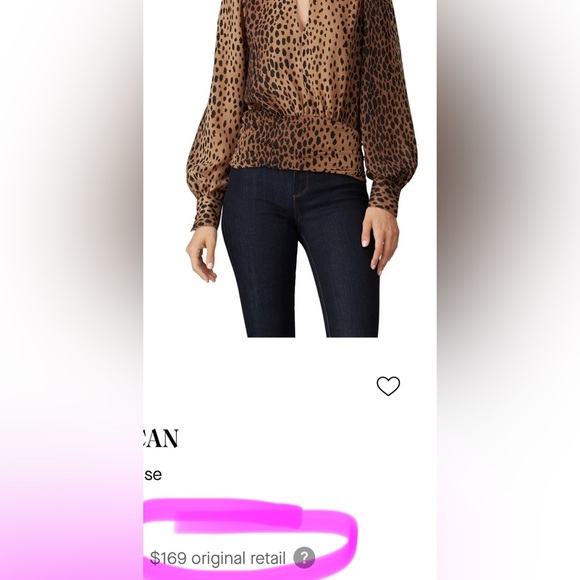 GOOD AMERICAN Leopard Keyhole Blouse | EUC!!🤎🖤🤎🖤 - Picture 2 of 15